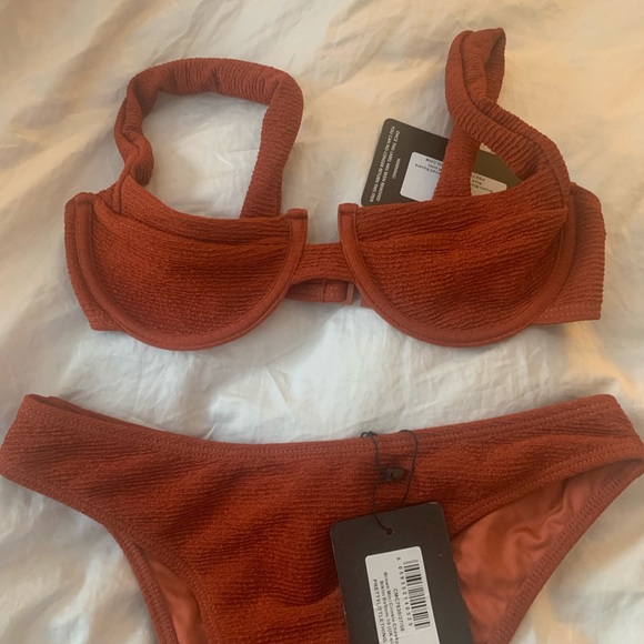 PYT Brown Crinkle Underwired Bikini - Picture 4 of 4